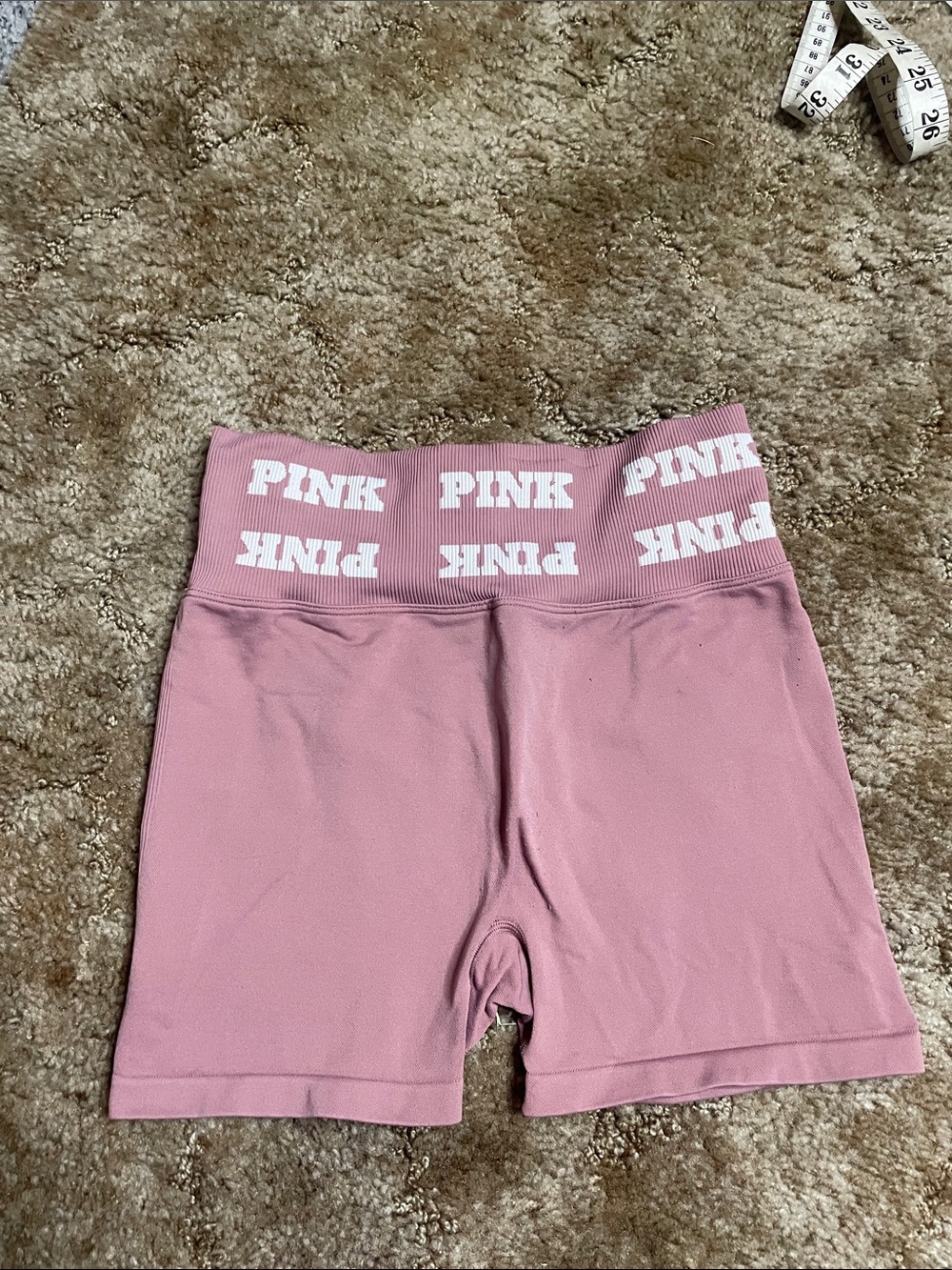 PINK Victoria’s Secret Logo Waistband Shorts Size Small